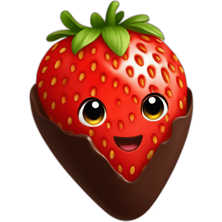 Strawberry in chocolate  emoji