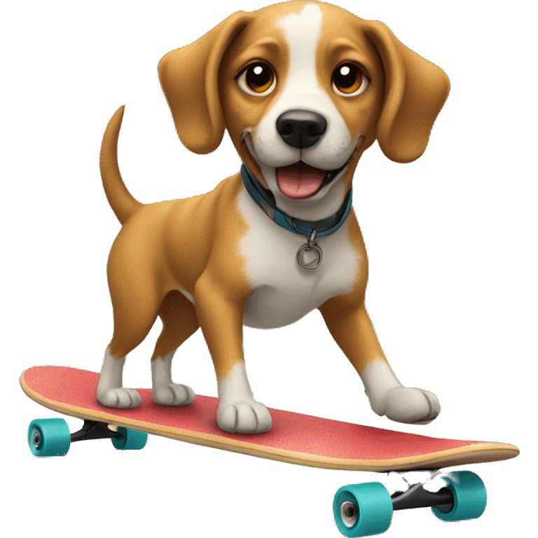 Dog on longboard  emoji