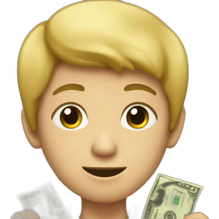 Boy with money emoji