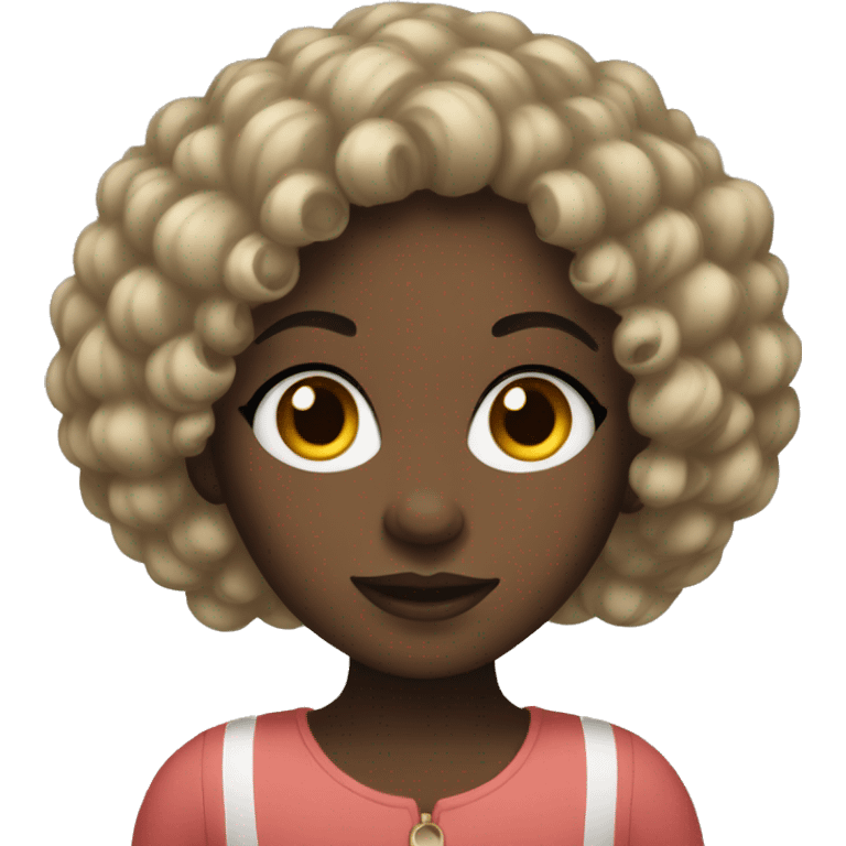 Black girl with French curls  emoji