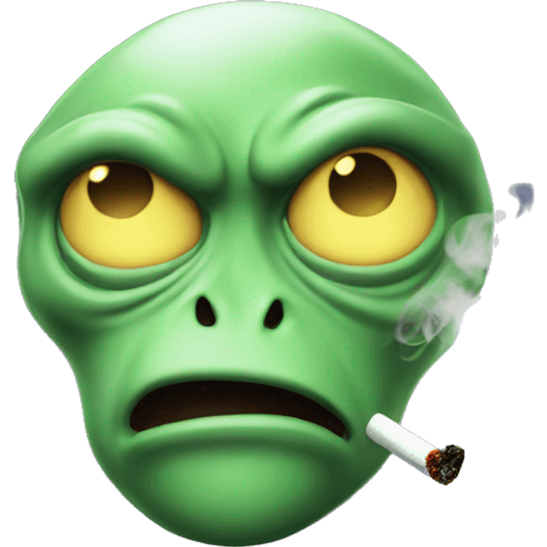 Smoking alien  emoji