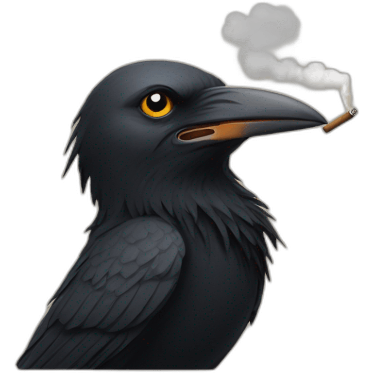 a crow smoking a cigarrete emoji