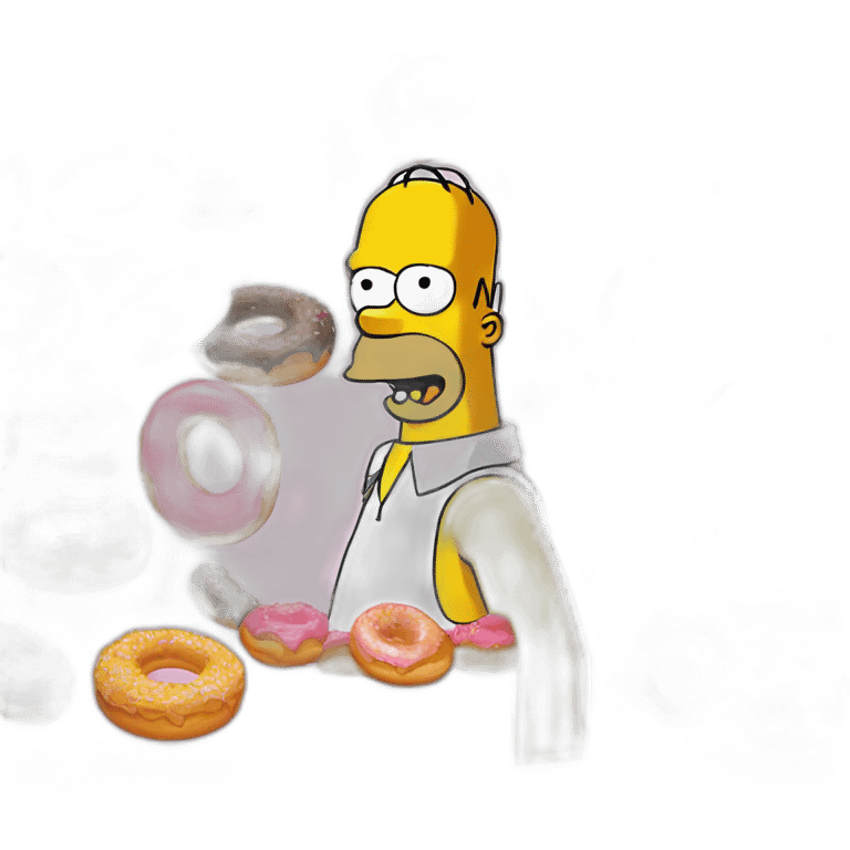 Homer simpson eat à donuts emoji