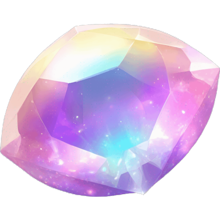 Shiny Pastel-Rainbow-Sparkle-Iridescent-Nebula-Gemstone emoji