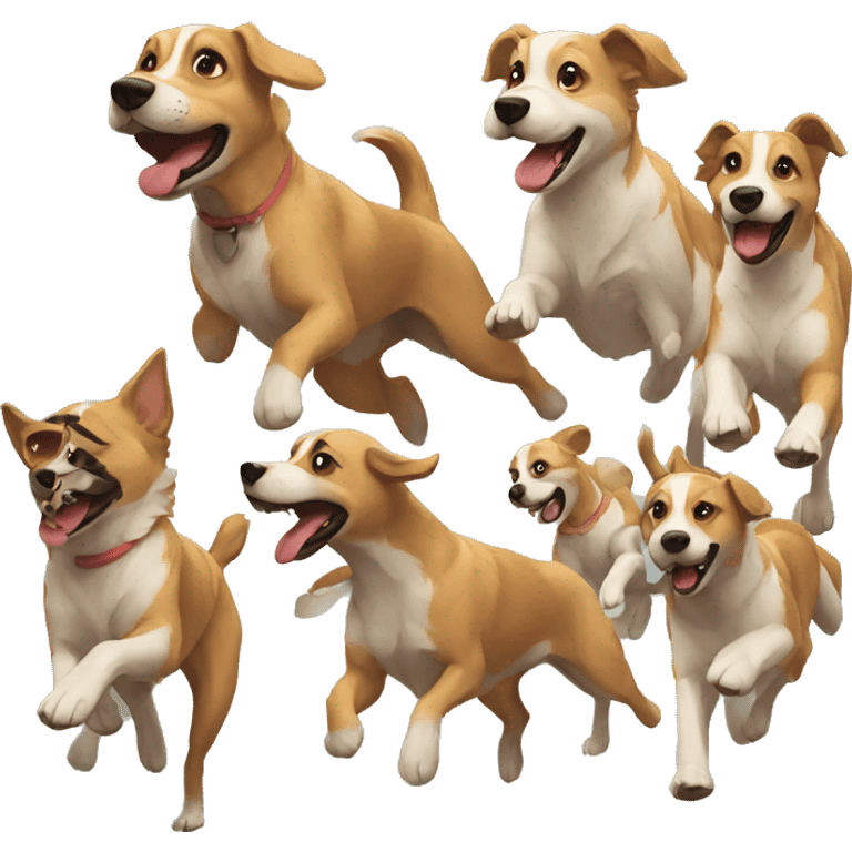 Pack of dogs running emoji