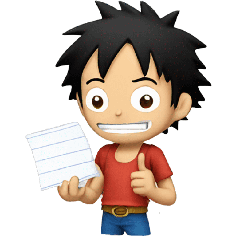 luffy holding a piece of paper  emoji