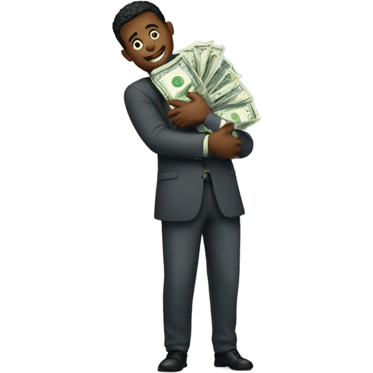 Man hugging money emoji