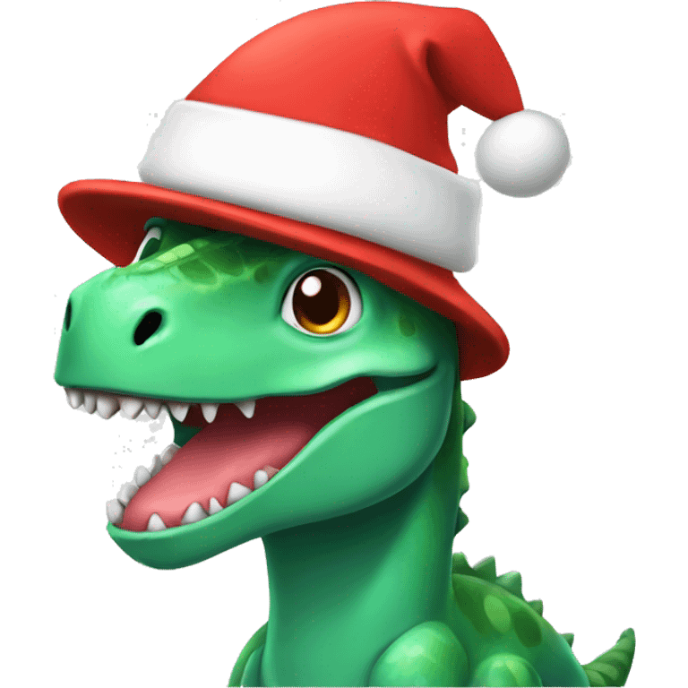 Dinosaur with Christmas hat  emoji