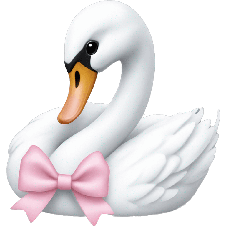 swan with a baby pink bow  emoji