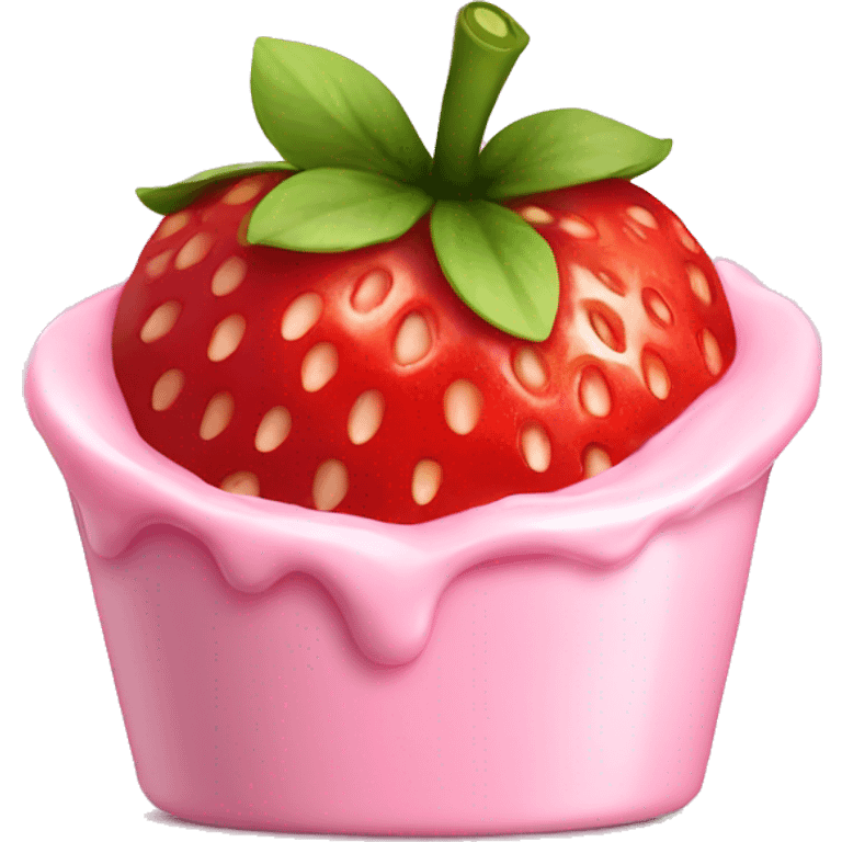 Strawberry yogurt emoji