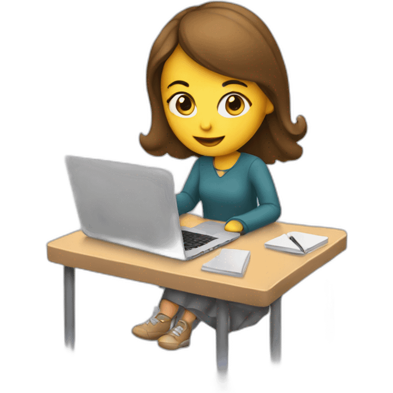 a girl-writing-with-macbook emoji