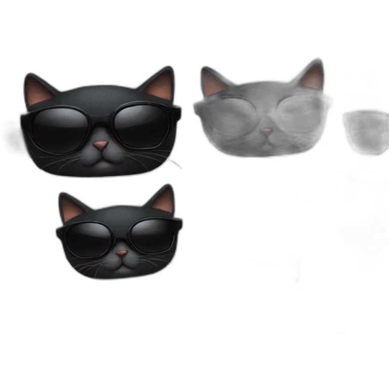 Black cat with sunglasses emoji