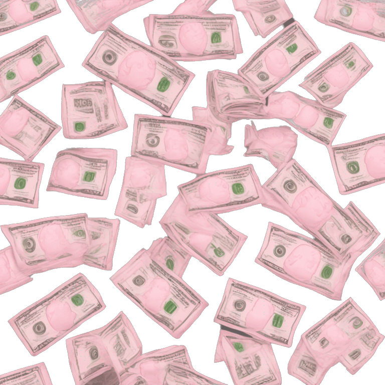 A bunch of pastel pink dollars emoji