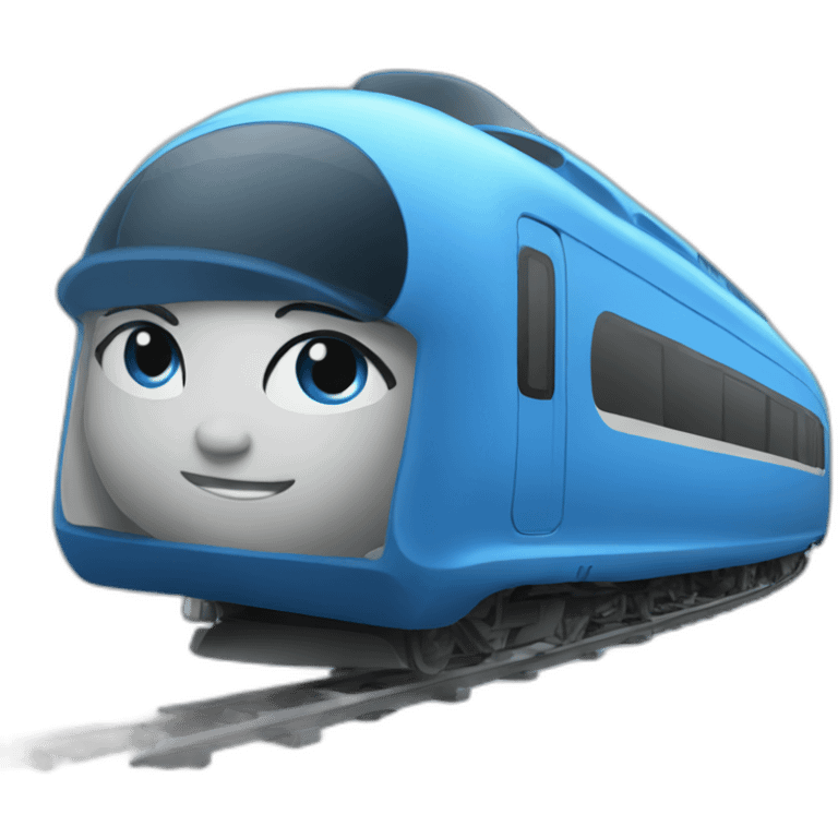 Train high velocity blue girl driving emoji