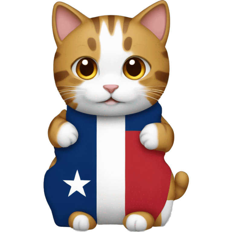 cat hugging texas flag emoji