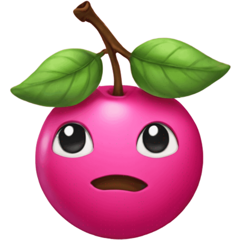 Pink cherries with a bow on it emoji