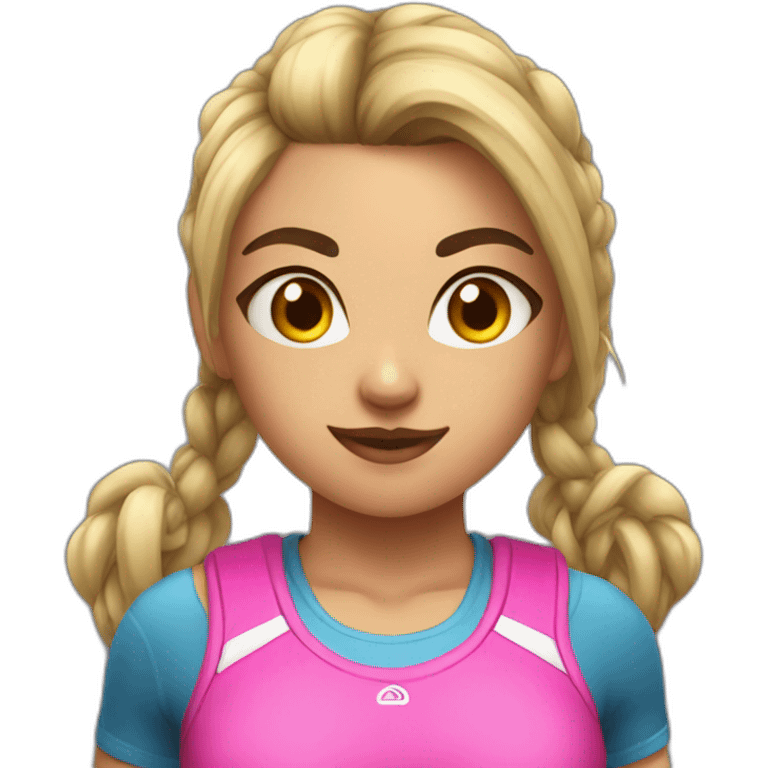 Thick fitness girl gamer emoji