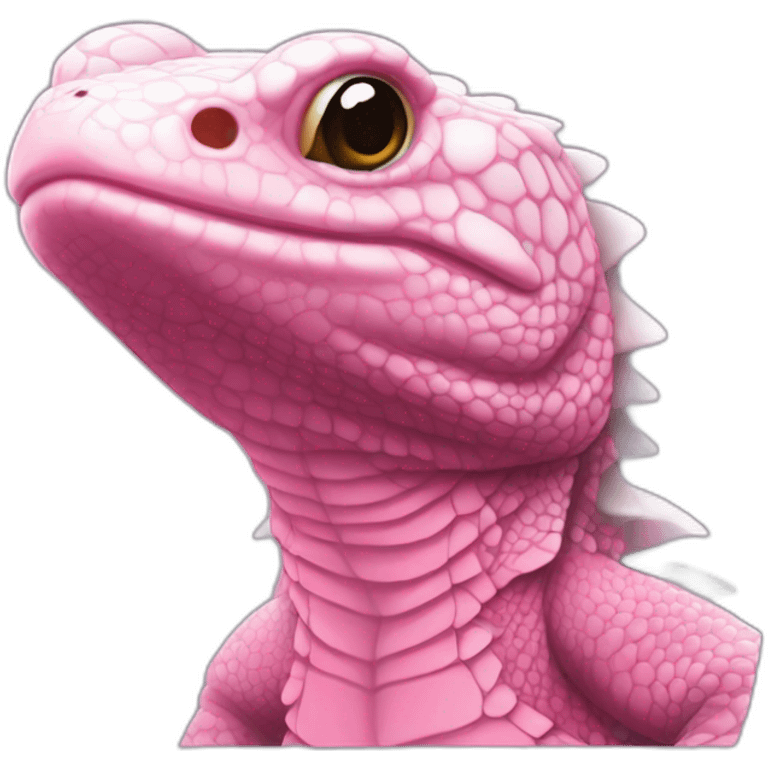 fat pink tegu lizard emoji