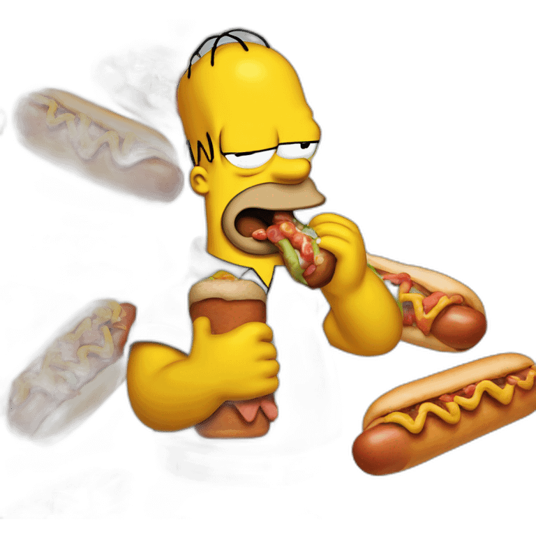 homer simpson eating a hotdog emoji