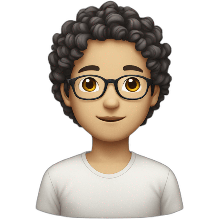 glasses、curlyhair、Chinese boy emoji