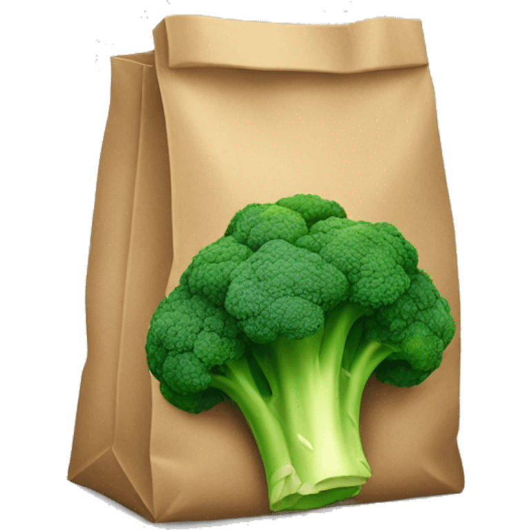 Bag of green broccoli  emoji