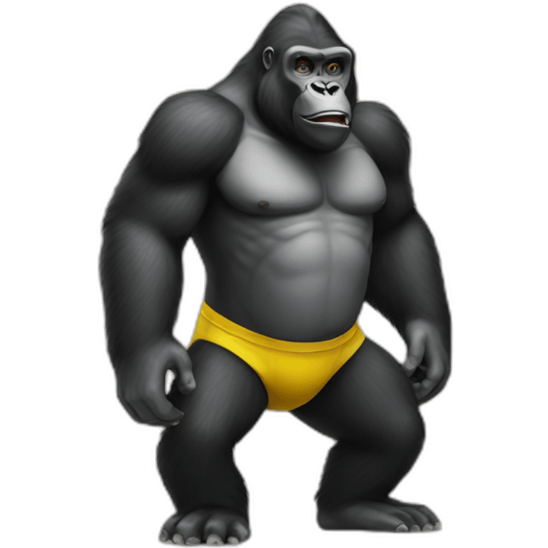 Gorilla with big banana emoji