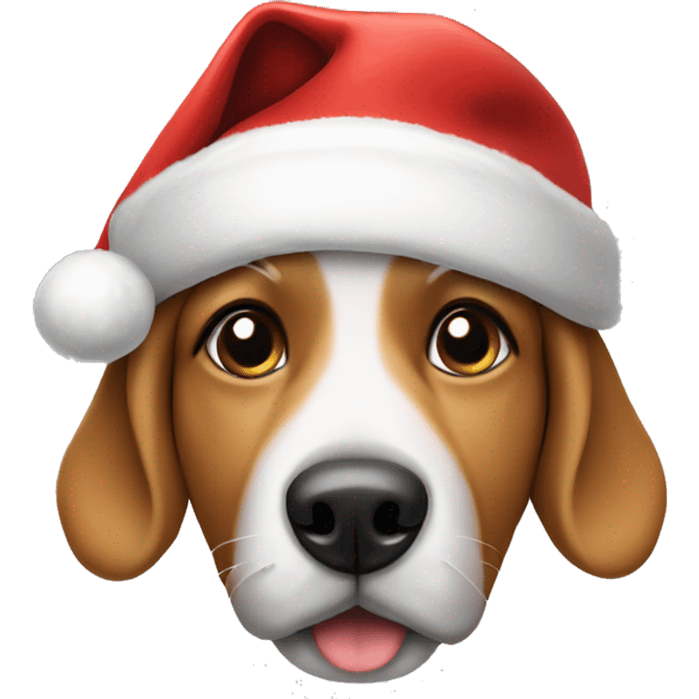 Dog with a Santa hat emoji