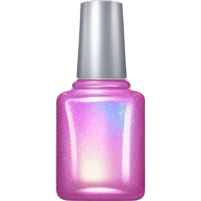 Holographic pink nail polish bottle emoji