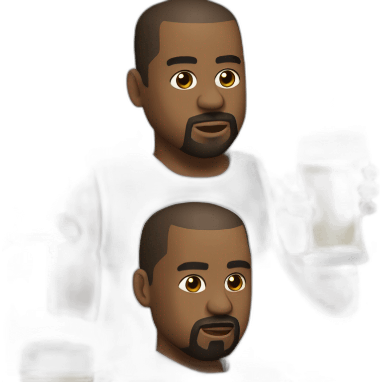 Kanye West qui boit une bière emoji