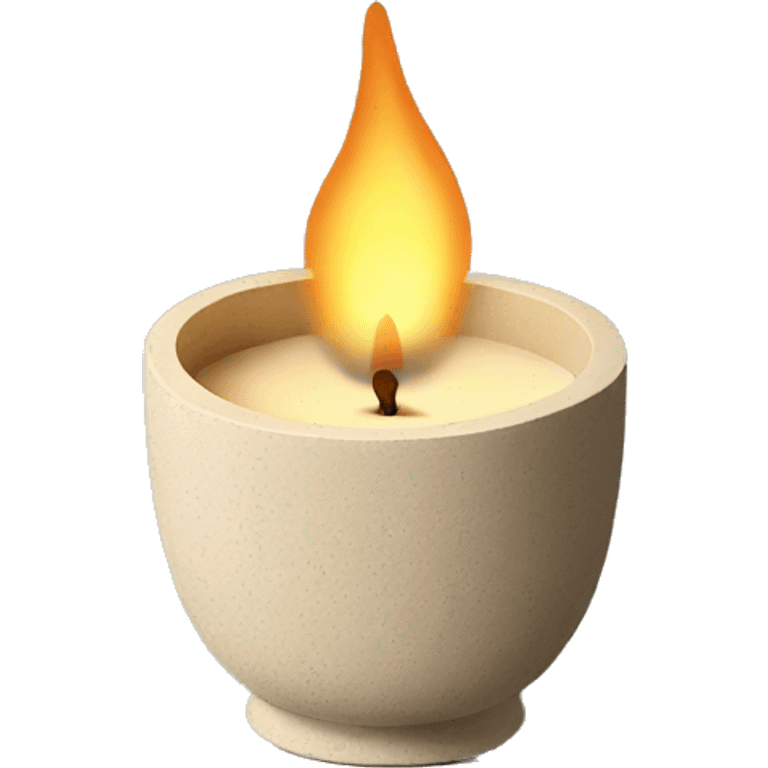 candle in beige concrete ridged vessel emoji