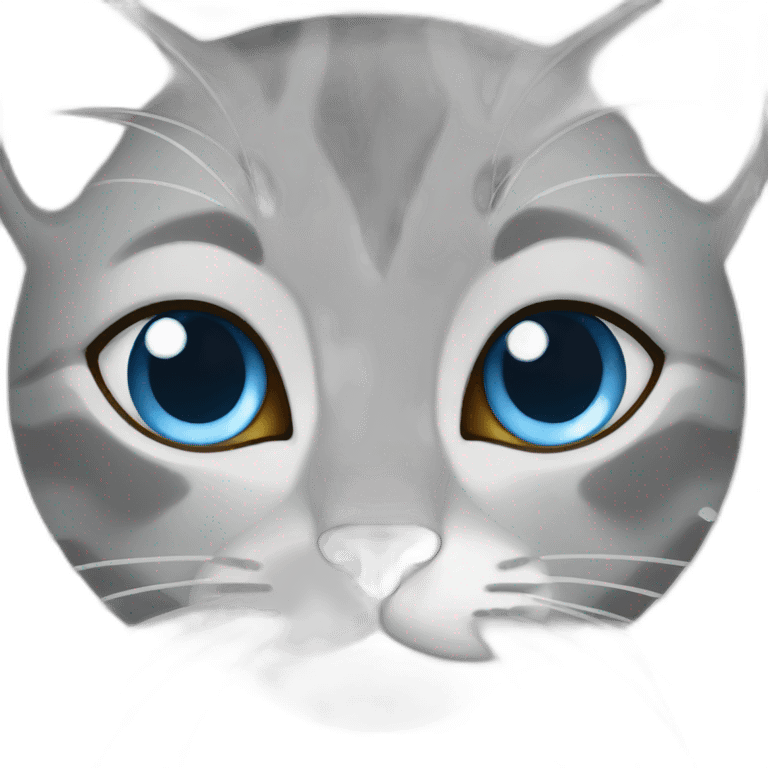 gray female cat blue eyes emoji