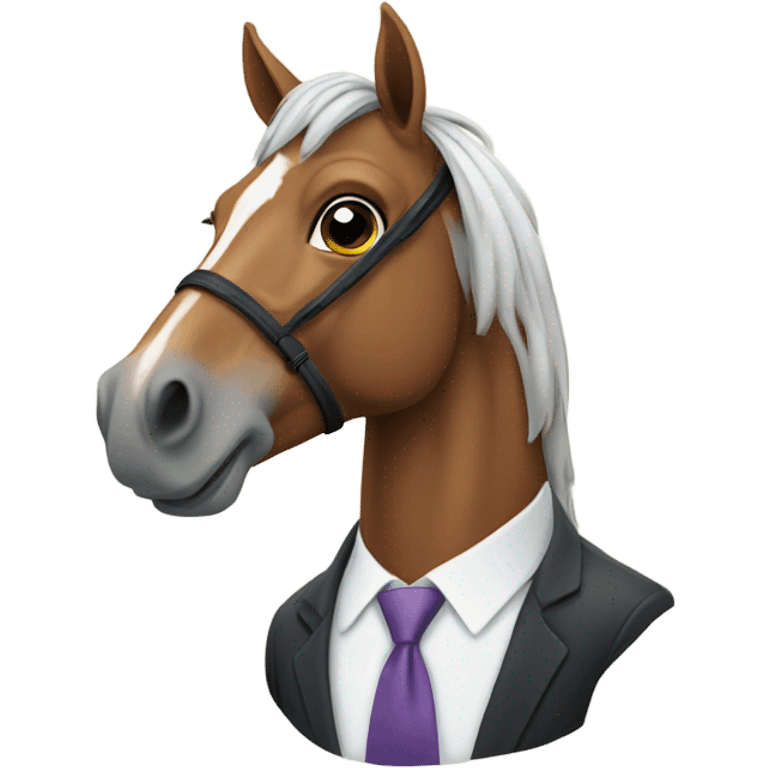 Horse wearing a tie emoji