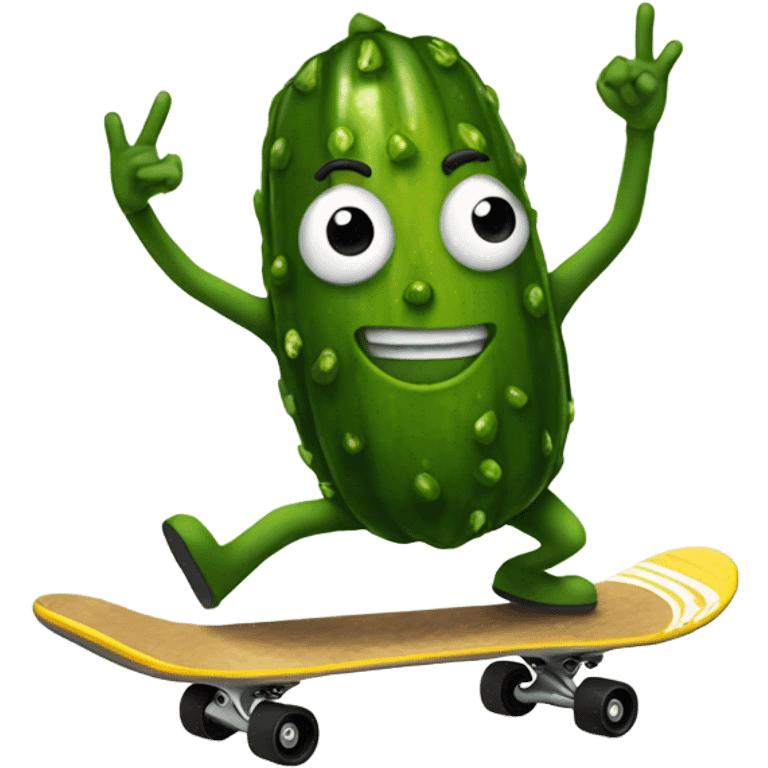 Pickle riding a skateboard and is 420 emoji