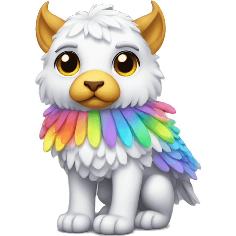 Kawaii griffin with rainbow accessories   emoji