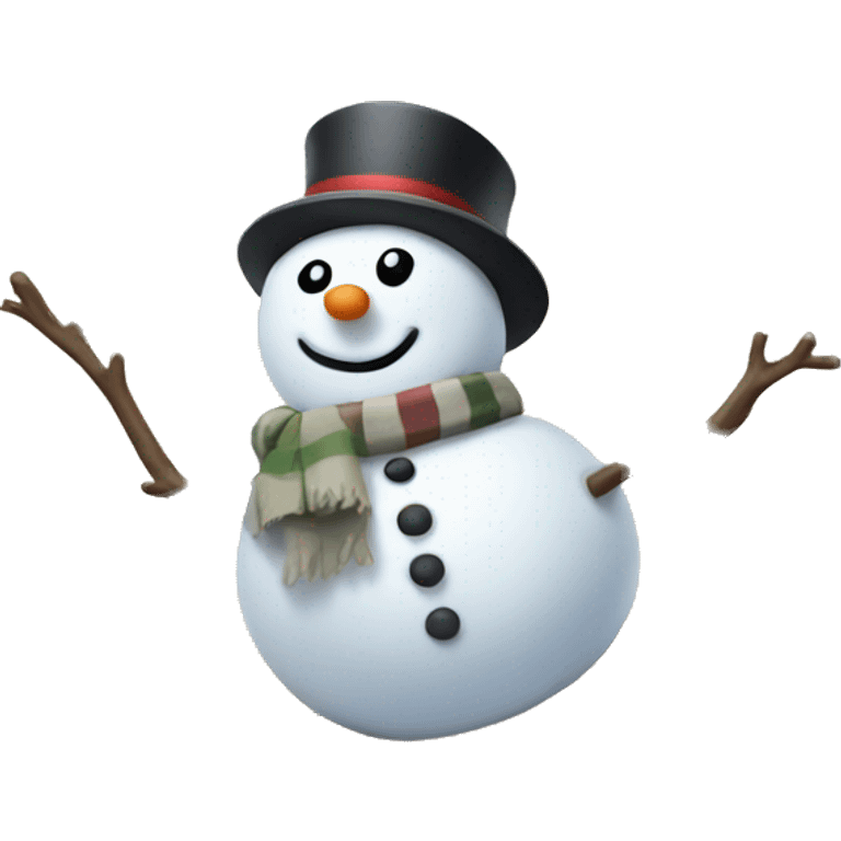 Snowman on a sled emoji