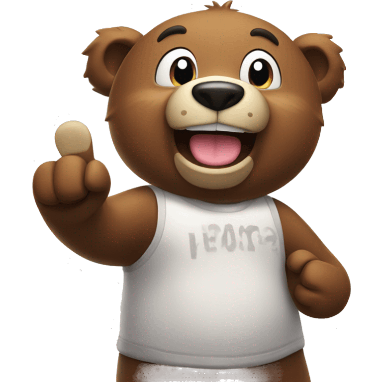 Happy bear with paws up  emoji