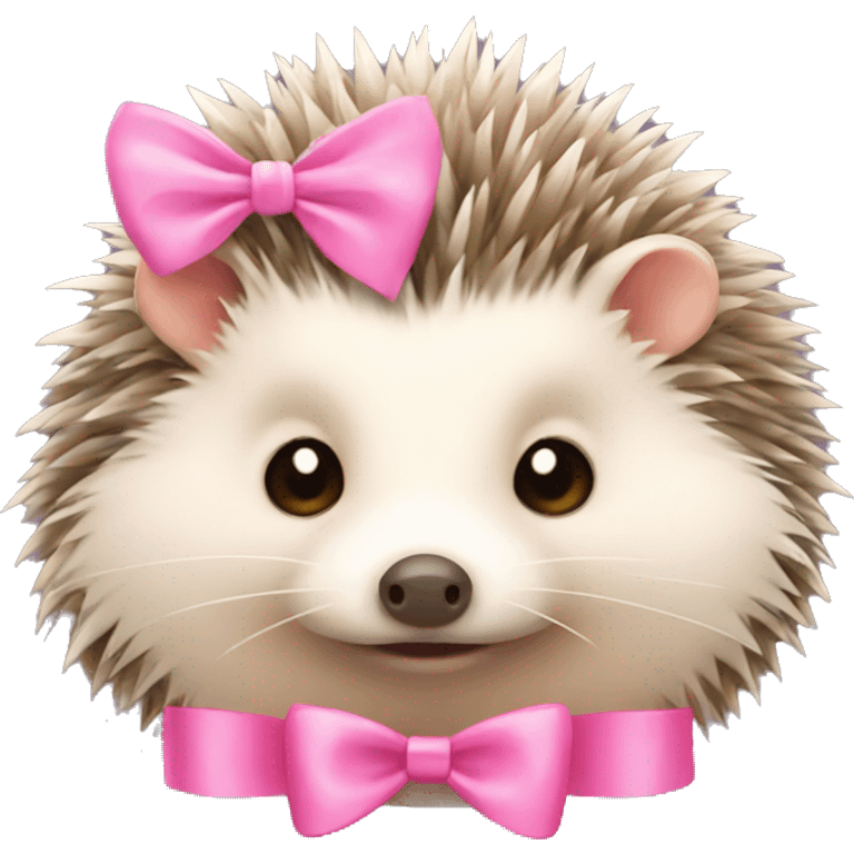 hedgehog with pink bow  emoji