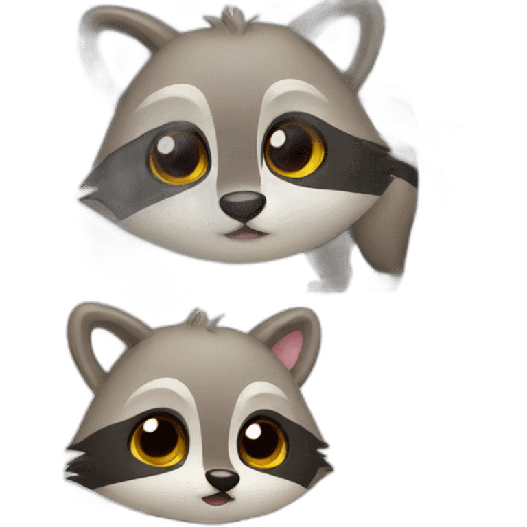 cute raccoon with body  emoji