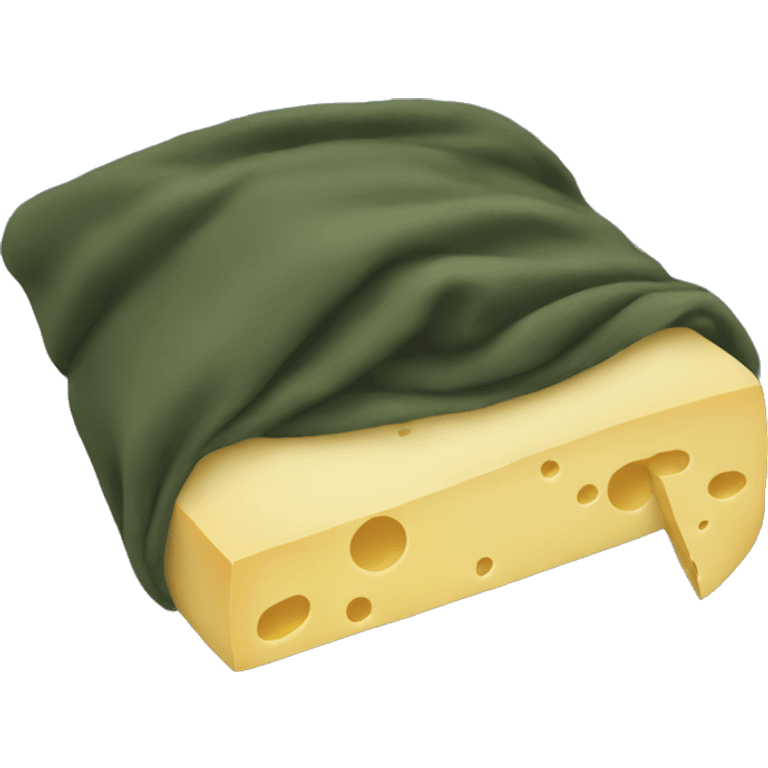 sleeping emoji as cheese / and the blanket is dark green emoji