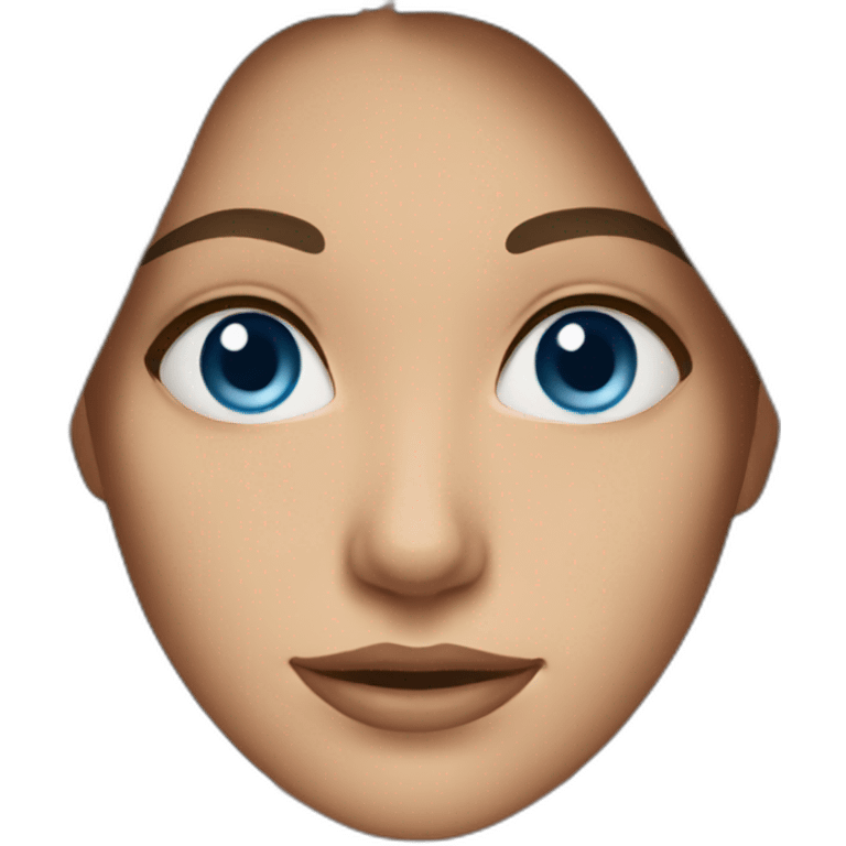 Blue eyes long brown hair woman emoji