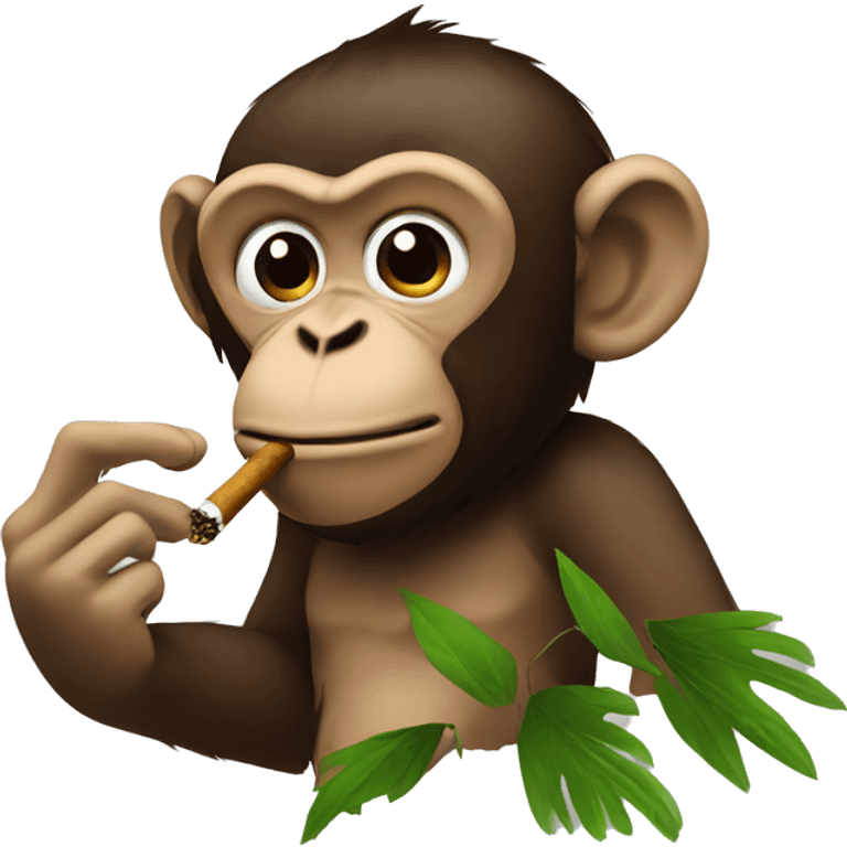 Monkey smoking leaves emoji