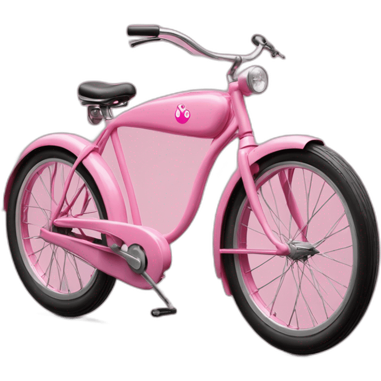 Hyperrealist Francisco franco in a pink bike emoji