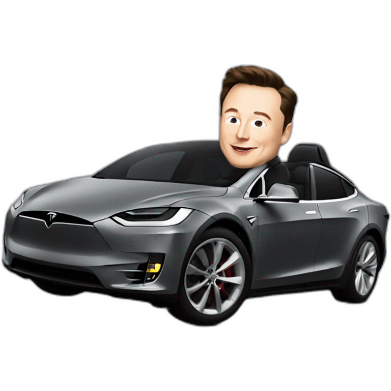 Elon Musk Driving a Tesla emoji