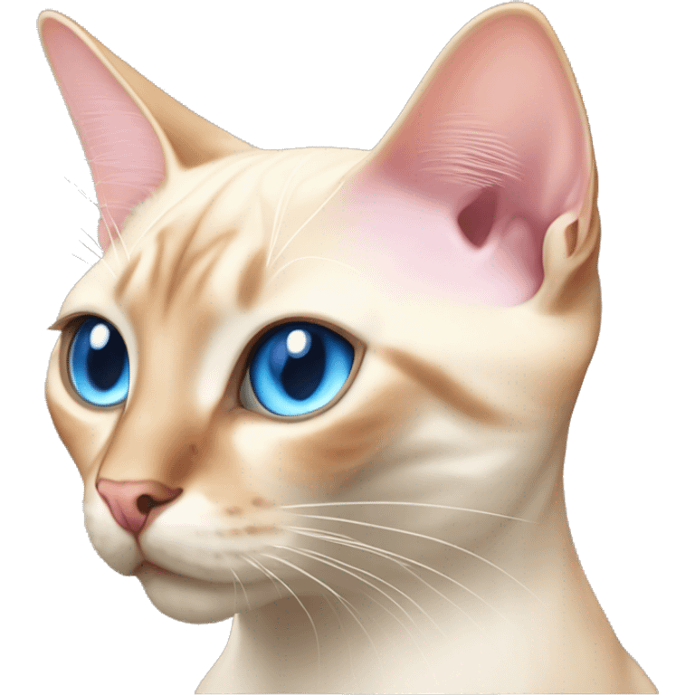 flame point Siamese cat with blue eyes and with a pink nose  emoji