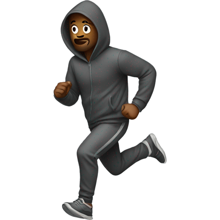 Man in a hoodie running emoji