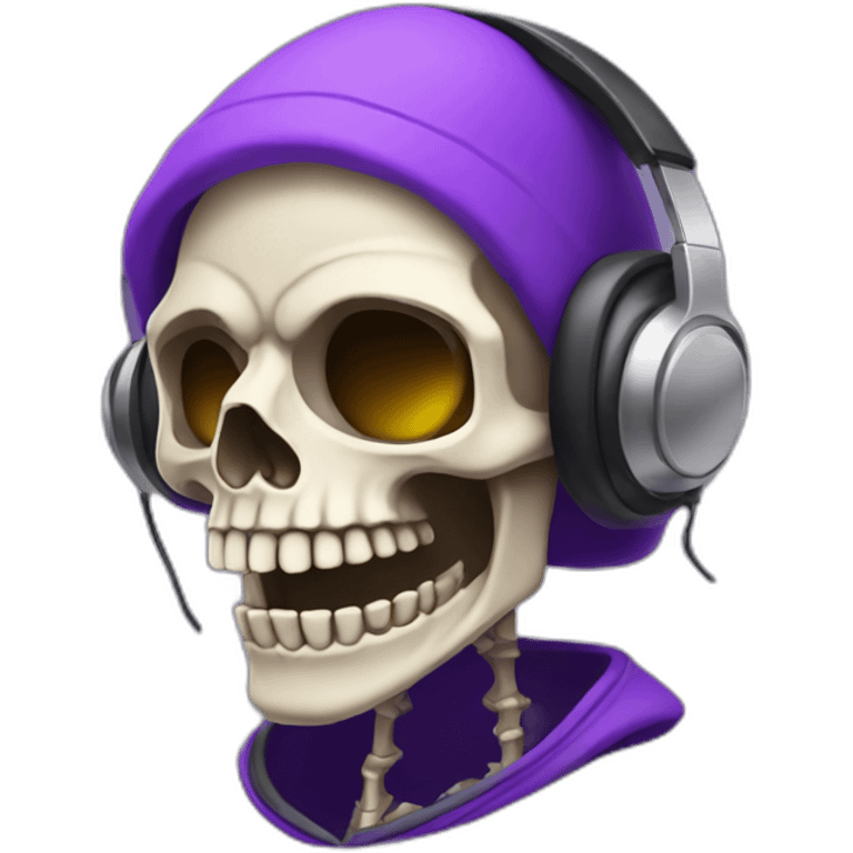 purple skeleton disc jockey with a beard emoji