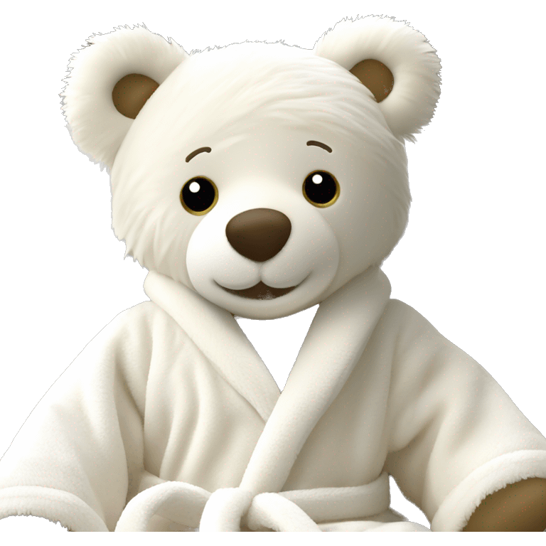 Jellycat Bartholomew White bathrobe Bear emoji