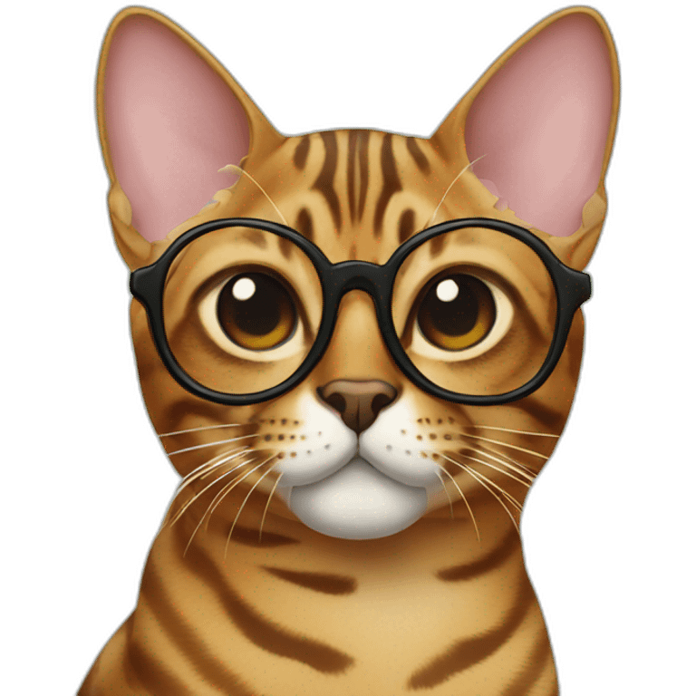 Bengal cat with glases emoji