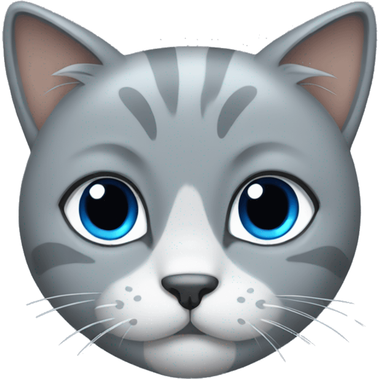 Grey cat with blue bow emoji