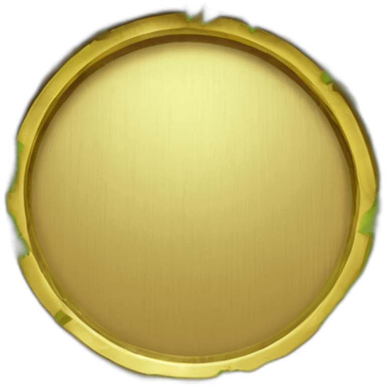 a ring of shrubbery with a golden bordered shield in front of it emoji